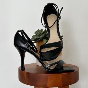 Nine West IRIT Black Ankle Strap Heels Size 7